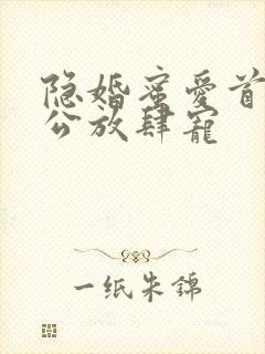 隐婚蜜爱首席老公放肆宠