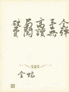 破局高手全文免费阅读无弹窗