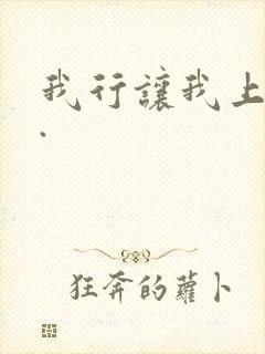 我行让我上小说.封面