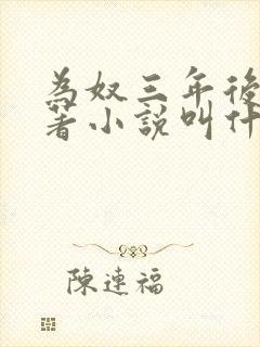 为奴三年后的原著小说叫什么