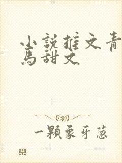 小说推文青梅竹马甜文