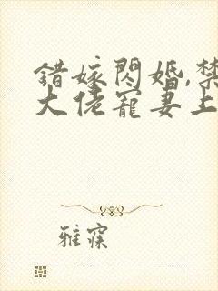 错嫁闪婚,禁欲大佬宠妻上瘾