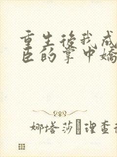 重生后我成了权臣的掌中娇怎么样