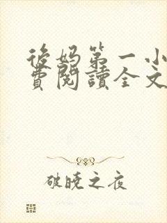 后妈第一小说免费阅读全文最新章节