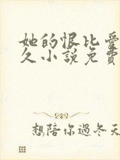 她的恨比爱更长久小说免费阅读