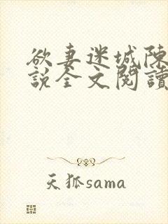 欲妻迷城陈静小说全文阅读