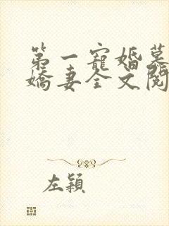 第一宠婚慕少的娇妻全文阅读封面