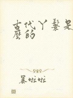 古代丫鬟是干什么的