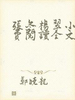 张冬杨翠小说免费阅读全文最新章节