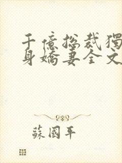 千亿总裁独宠替身娇妻全文小说阅读全文