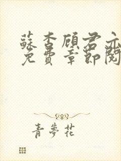 苏杳顾君亦小说免费章节阅读