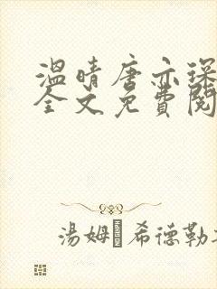 温晴唐亦琛小说全文免费阅读封面