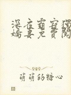 深夜霸宠独宠小娇妻免费阅读封面