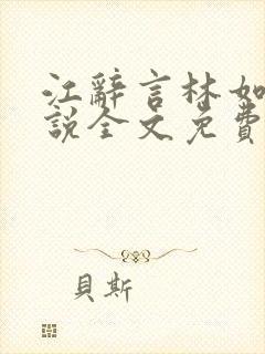 江辞言林如夏小说全文免费阅读封面