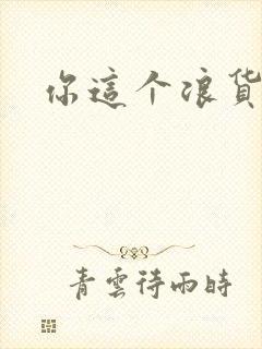 你这个浪货封面