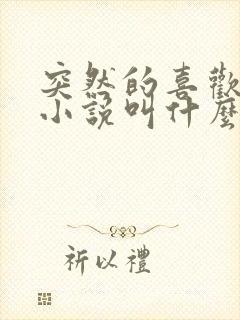 突然的喜欢原著小说叫什么封面