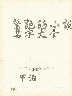 惊艳的小说女主名字大全