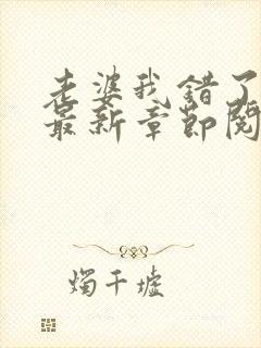 老婆我错了小说最新章节阅读全文封面