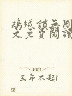 鹅绒锁无删减全文免费阅读笔趣阁封面