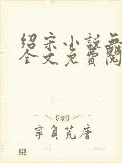 绍宋小说无弹窗全文免费阅读