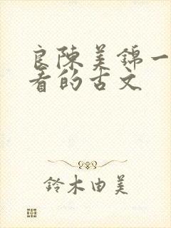 良陈美锦一样好看的古文