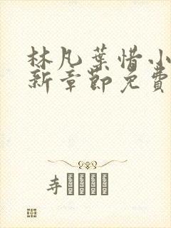 林凡叶惜小说最新章节免费阅读