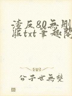 渣反80无删减版txt笔趣阁