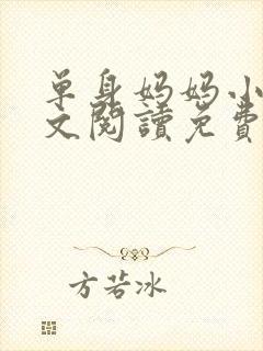 单身妈妈小说全文阅读免费无弹窗