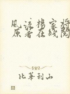 风流杨家将小说原著在线阅读