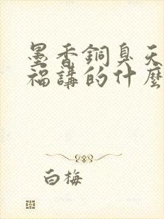 墨香铜臭天官赐福讲的什么
