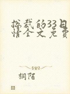 总裁的33日索情全文免费阅读