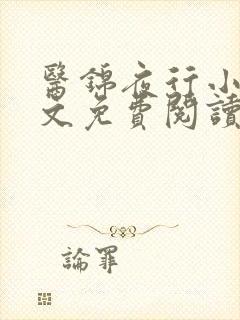 医锦夜行小说全文免费阅读无弹窗封面