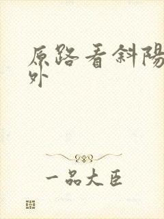 原路看斜阳 番外