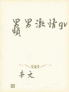 男男激情gv视频