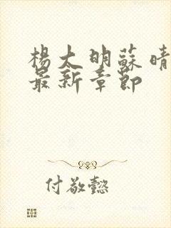 杨大明苏晴小说最新章节