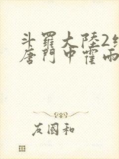 斗罗大陆2绝世唐门中霍雨浩封面