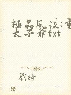 极品风流:重生太子爷txt