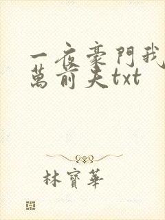 一夜豪门我的亿万前夫txt