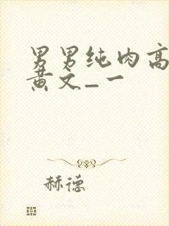 男男纯肉高h污黄文_一