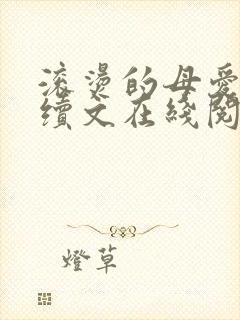 滚烫的母爱小说续文在线阅读