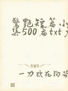 惊艳短篇小说合集500篇txt免费阅读