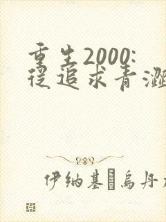 重生2000:从追求青涩校花同桌开始最新版