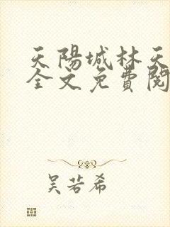 天阳城林天小说全文免费阅读封面