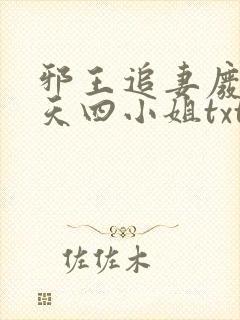 邪王追妻废材逆天四小姐txt封面