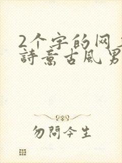 2个字的网名有诗意古风男性