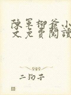 陈军柳爷小说全文免费阅读最新章节