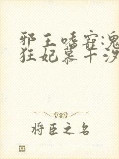 邪王嗜宠:鬼医狂妃慕千汐九夜