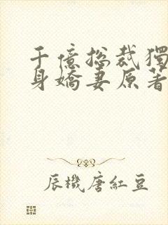 千亿总裁独宠替身娇妻原著