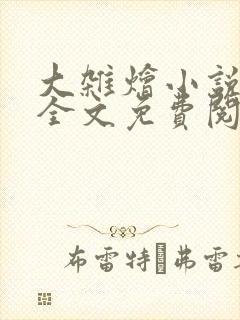 大杂烩小说在线全文免费阅读笔趣阁