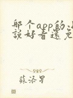 哪个app的小说好看还免费